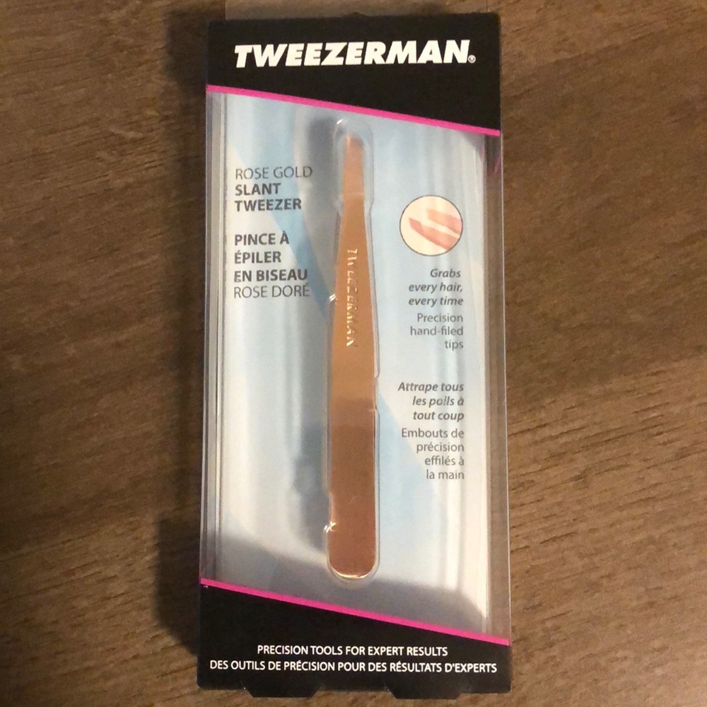 Tweezerman rose gold slant tweezers